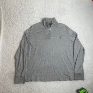 Polo‎ Ralph Lauren men's grey lightweight pull over preppy quarter zip fall xl